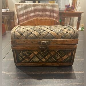 Small Woven Bamboo Chest